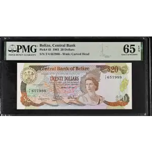 20 Dollars 1.7.1983, Act 1982; 1983 Issue  Belize 45 (2)