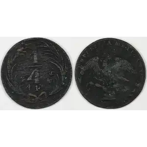 Mexico Copper 1/4 REAL (Un Quarto/Una Quartilla)
