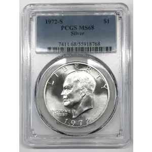 1972 S Silver Ike Eisenhower Dollar PCGS MS-68
