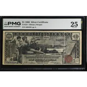 $1 1896 Small Red with rays Silver Certificates 224