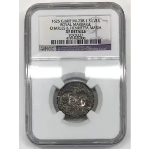 1625 Great Britain ROYAL MARRAIGE CHARLES & HENRIETTA MARIA Silver Medal (2)