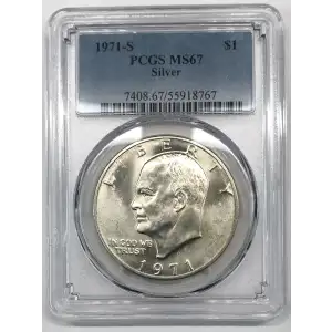 1971 S Silver Ike Eisenhower Dollar PCGS MS-67