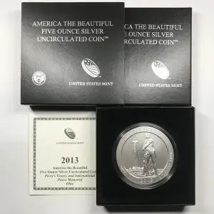 2013-P Perry's Victory ATB 5 oz Silver Uncirculated Coin w US Mint OGP Box & COA (5)