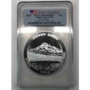 2010 25C Mount Hood NP 5 oz Silver - First Strike, PL