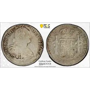 1806 Mo TH Mexico Silver 8 Reales PCGS VF-25 (2)