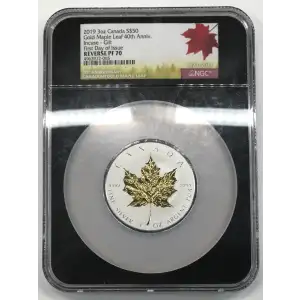 2019 3oz Gold Maple Leaf 40th Anni Incuse-Gilt - FDI (3)