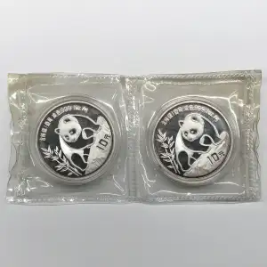 CHINA, PEOPLE'S REPUBLIC 1 oz Silver Panda 10 YUAN (1987-2015)