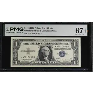 $1 1957-B blue seal. Small Silver Certificates 1621* (2)
