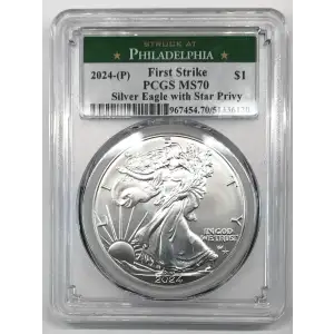 2024-(P) $1 Silver Eagle with Star Privy Struck at Philadelphia First Strike
