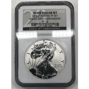 2006 P 20TH ANNIVERSARY SILVER DOLLAR SET OFFICIAL US MINT SET