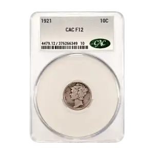1921 P Mercury Dime CACG F 12 (2)