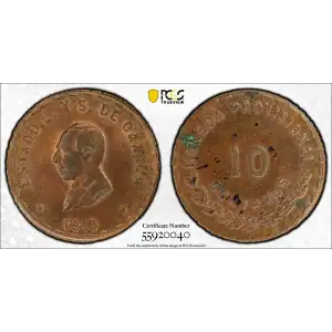 1915 Oaxaca Mexico Revolutionary Copper 10 Centavos PCGS UNC Details