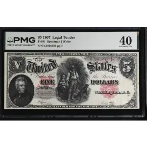 $5  Small Red, scalloped Legal Tender Issues 91 (2)