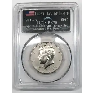 2019-S 50C Kennedy Enhanced Rev PR Set First Day of Issue - Half Dollar Set ER AMF