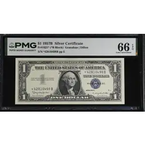 $1 1957-B blue seal. Small Silver Certificates 1621* (2)
