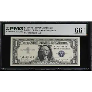 $1 1957-B blue seal. Small Silver Certificates 1621* (2)