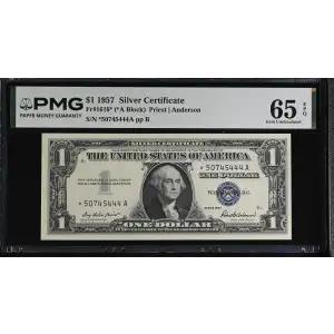 $1 1957 blue seal. Small Silver Certificates 1619* (2)