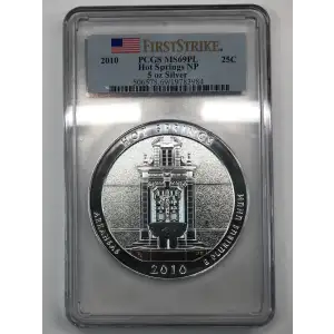 2010 5 oz Silver America the Beautiful Hot Springs National Park