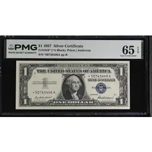 $1 1957 blue seal. Small Silver Certificates 1619* (2)
