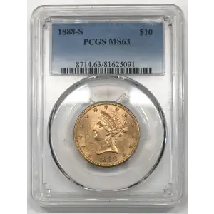 1888 S $10 Gold Liberty Head Eagle PCGS MS-63 (3)