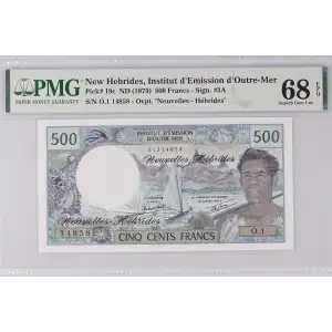 500 Francs ND (1970-80), 1970 ND Issue c. Signature 3A(1979) New Hebrides 19 (2)