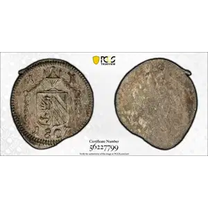 1807 GERMAN STATES Silver PFENNIG PCGS MS-65 Nernburg KM#408