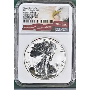 2021 S Eagle Landing T-2 First Day of Issue Silver Design Set (2)