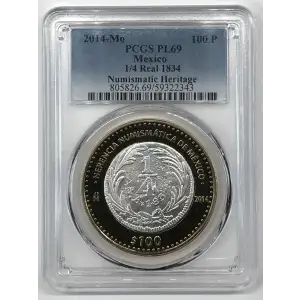 2014-Mo 100 P 1/4 Real 1834 Numismatic Heritage