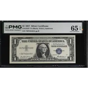 $1 1957 blue seal. Small Silver Certificates 1619* (2)