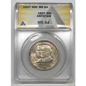 1937 Battle of Antietam 75th Anniversary Commemorative Half Dollar ANACS MS-64 KM#190