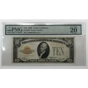 $10 1928 Gold Seal Small Size Gold Certificates 2400