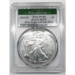 2024-(P) $1 Silver Eagle with Star Privy Struck at Philadelphia First Strike