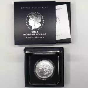 2024-P Uncirculated Morgan Silver Dollar w US Mint OGP Box & COA - Philadelphia