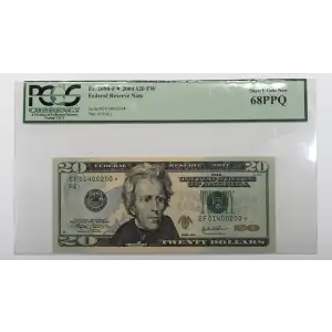$20 2004 blue-Green seal. Small Size $20 Federal Reserve Notes 2090-F* (2)
