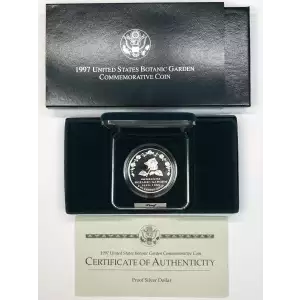 1997-P Botanic Garden Proof Silver Dollar w US Mint OGP - Box & COA
