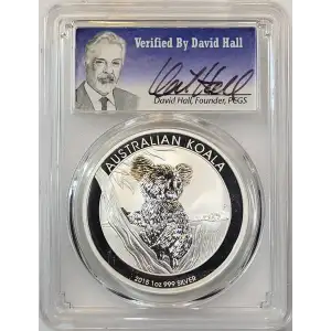 2015-P $1 Koala Ag David Hall Signature
