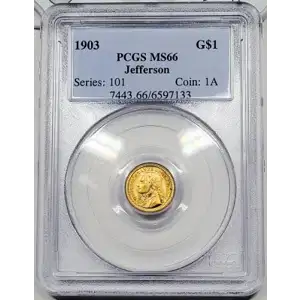 1903 Louisiana Purchase Exposition Commemorative Gold Dollar PCGS MS-66 Jefferson KM#119, 120 (3)