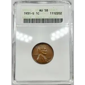 1931 S Lincoln Wheat Cent ANACS AU-58 Soapbox Holder (4)
