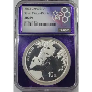 CHINA, PEOPLE'S REPUBLIC 1 oz Silver Panda 10 YUAN (1987-2015)