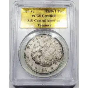 1854 So CHILE Silver PESO PCGS S.S. Central America Treasure KM#129 (3)