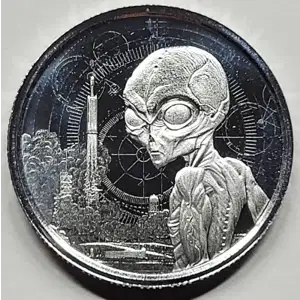 2021 1/2 oz Silver Republic of Ghana Two Cedis 1/2oz .999 Fine Silver Alien Coin generic