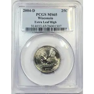 2004-D 25C Wisconsin Extra Leaf High