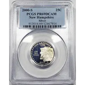 2000 S State Quarter PCGS PR-69 New Hampshire Silver  DCAM