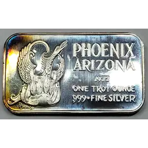 1972  1 oz Silver Bar Phoenix Arizona  generic