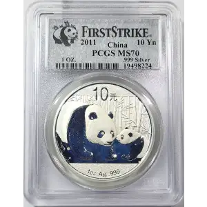 CHINA, PEOPLE'S REPUBLIC 1 oz Silver Panda 10 YUAN (2014, KM# ???, PAN-610A)