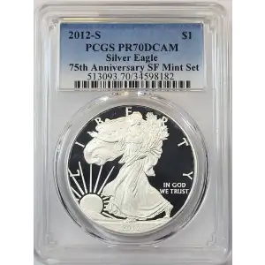 2012-S $1 Silver Eagle 75th Anniversary SF Mint Set, DCAM (4)