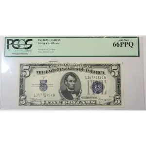 $5 1934-B blue seal. Small Silver Certificates 1652