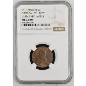 1915 OAXACA - 5TH BUST UNFINISHED LAPELS BN