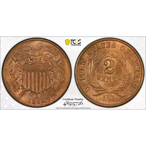 Two cent pieces-Two cent pieces 1864-73 -Copper