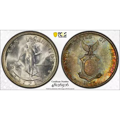 US Philippines Silver 10 Centavos